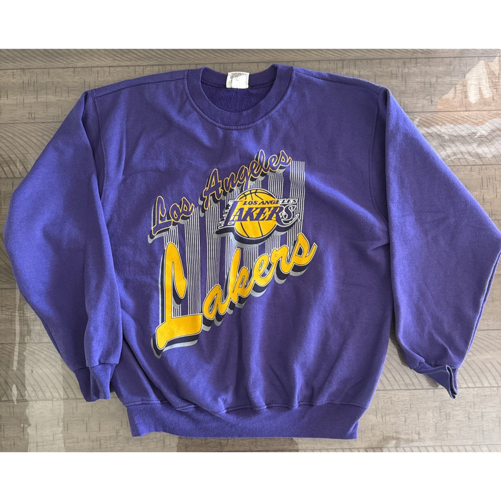 Vintage Los Angeles Lakers Sweatshirt Men XL Team Rated Made in USA Big Logo